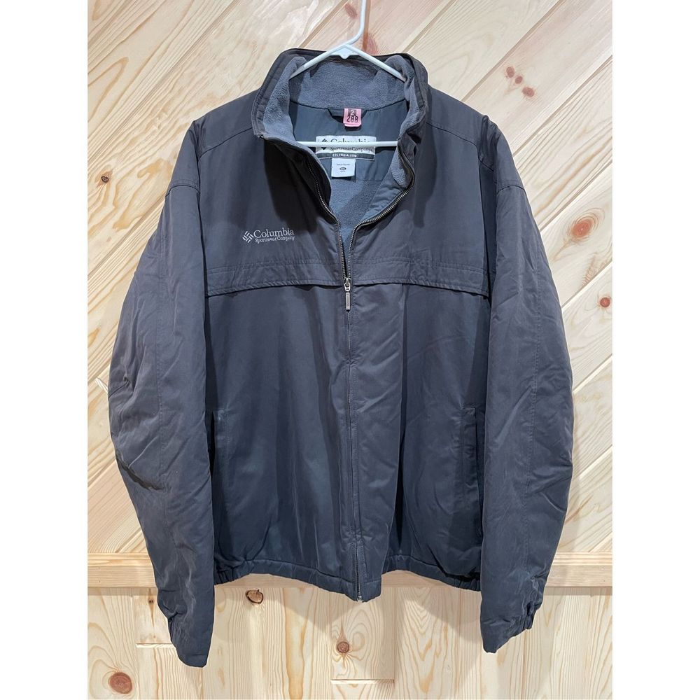 Columbia Mens Parka Windbreaker Jacket Full Zip Lined Sportswear Gray Size XXL